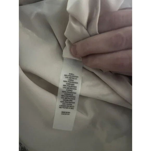 VINCE CAMUTO Women Blush Metallic Jacquard Pleated Cap Fit & Flare Dress 0 - Picture 6 of 16